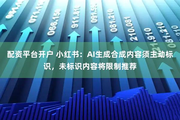 配资平台开户 小红书：AI生成合成内容须主动标识，未标识内容将限制推荐